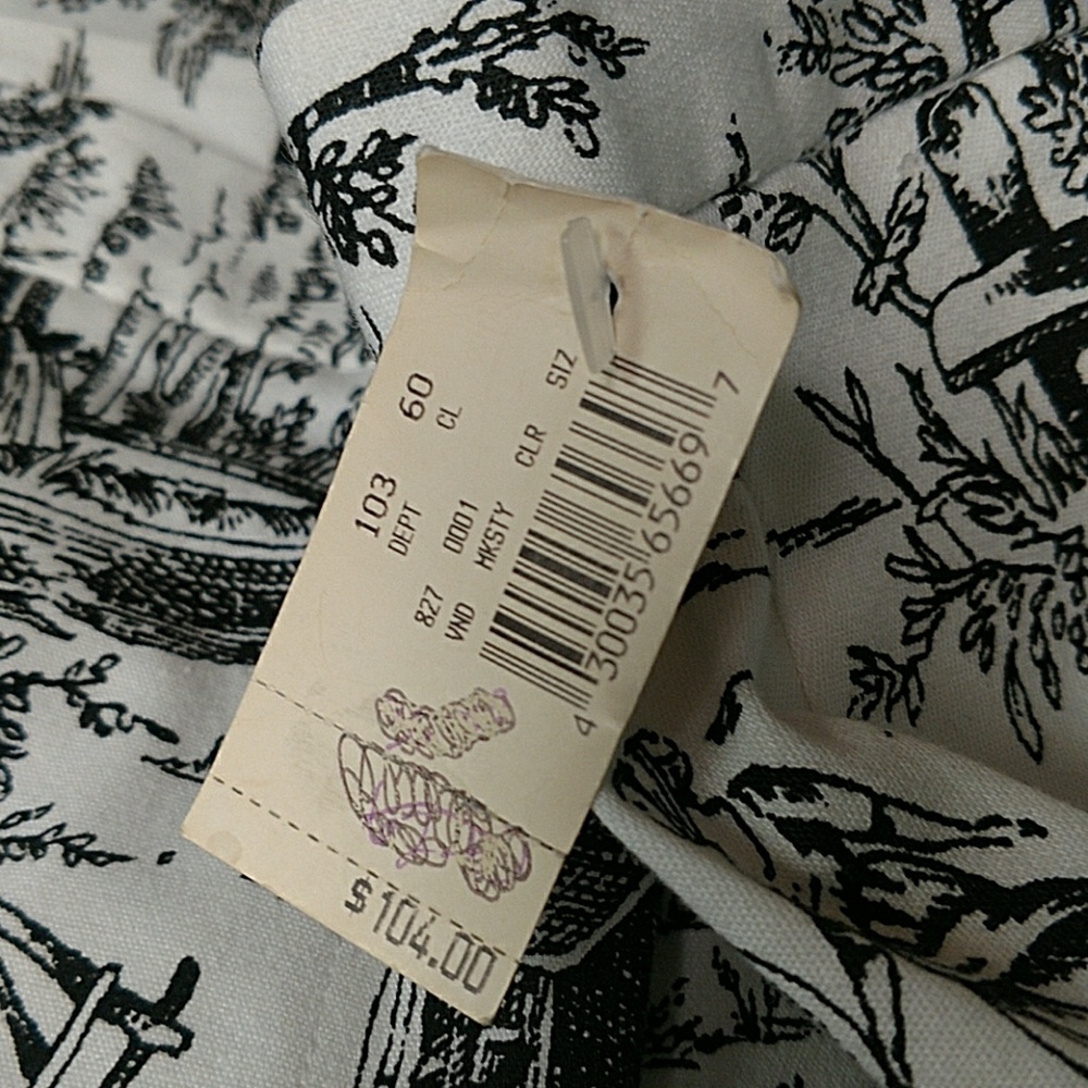 $104 Anthropologie Work Order Black & White Printed Pants - Picture 4 of 4